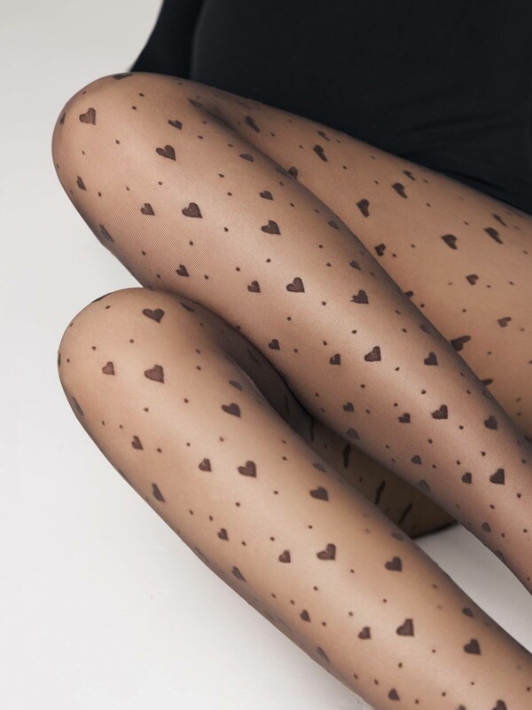 Фантазийные CONTE FEELING Колготки в сердечки и точки