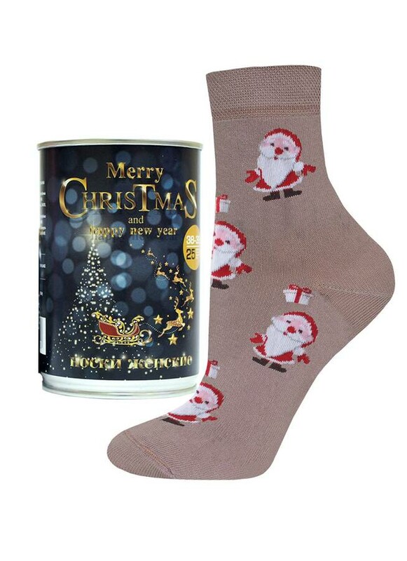 Новогодние БРЕСТСКИЕ НОСКИ ЖЕНСКИЕ В БАНКЕ 1102В