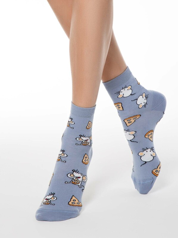 Хлопковые CONTE HAPPY Хлопковые носки c рисунками "Мышка и сыр"