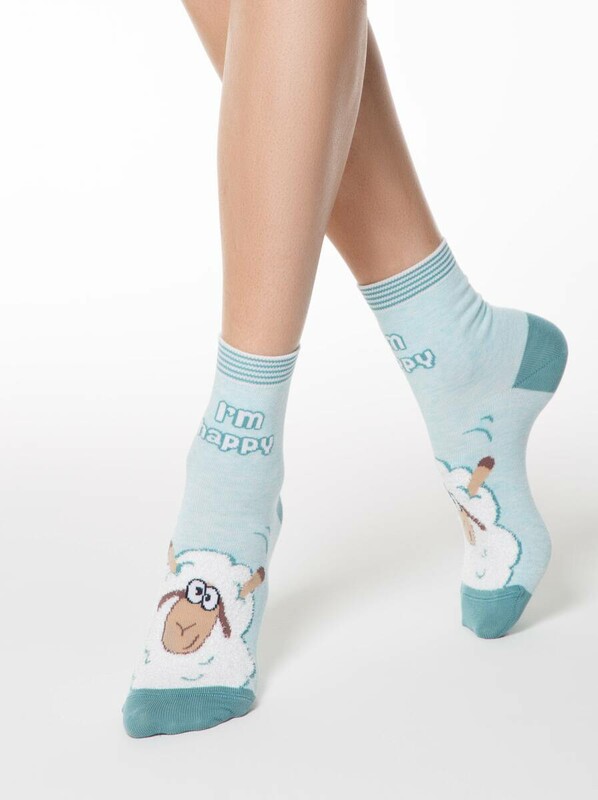Хлопковые CONTE HAPPY Хлопковые носки с пушистым рисунком "Барашек"