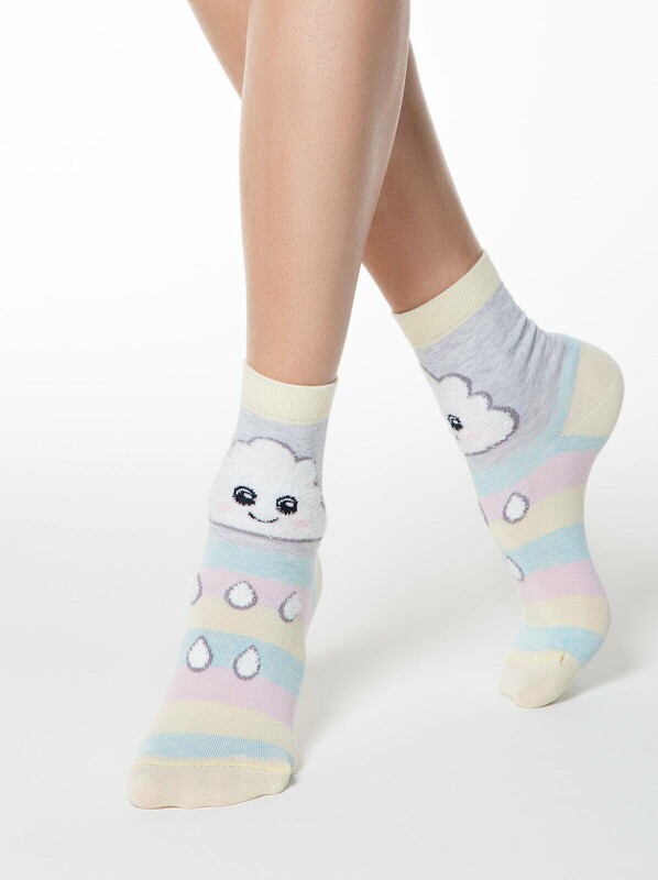 Хлопковые CONTE HAPPY Хлопковые носки с пушистым рисунком "Тучка"