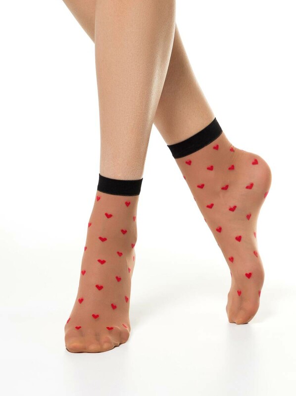 Полиамидные CONTE FANTASY Носки с рисунком «сердечки»
