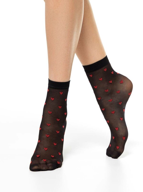 Полиамидные CONTE FANTASY Носки с рисунком «сердечки»