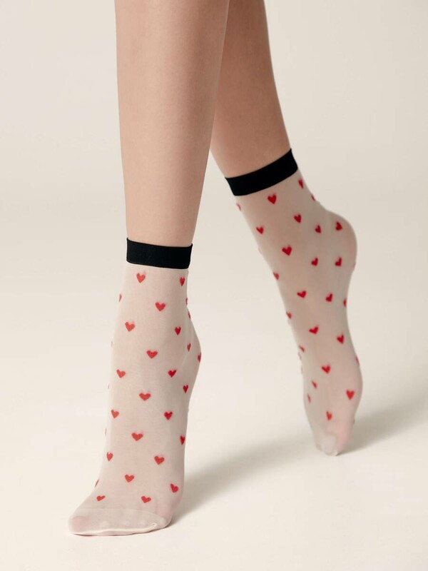 Полиамидные CONTE FANTASY Носки с рисунком «сердечки»