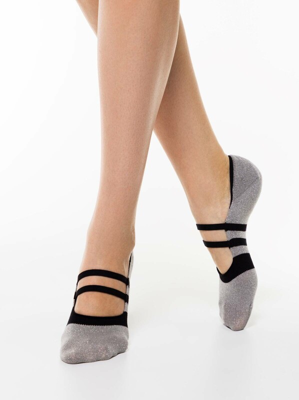 Женские подследники CONTE ELEGANT CLASSIC Подследники с люрексом и декоративными лентами-ремешками