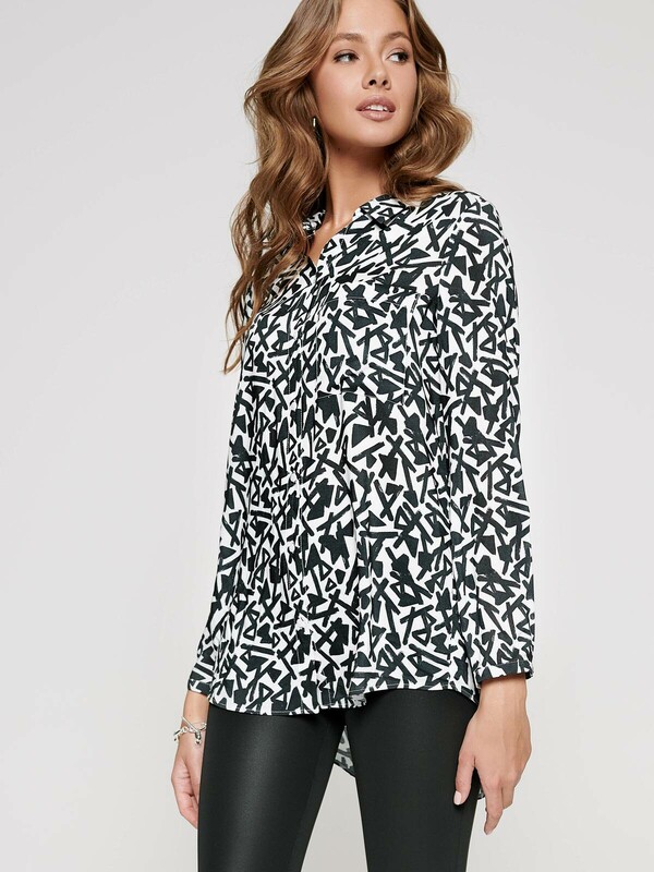 Блузы CONTE LBL 1091 Рубашка с геометрическим рисунком из хлопка премиального качества