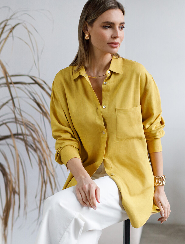 Блузка изо льна с вискозой