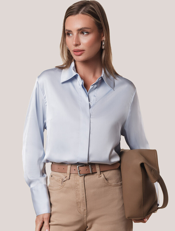 Блузка из сатина с эластаном