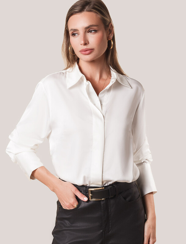 Блузка из сатина с эластаном