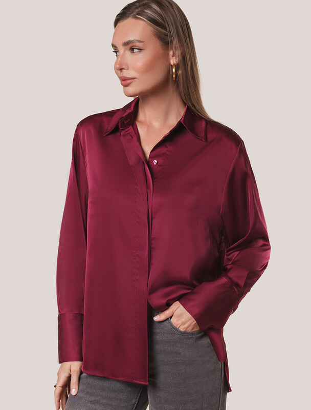 Блузка из сатина с эластаном