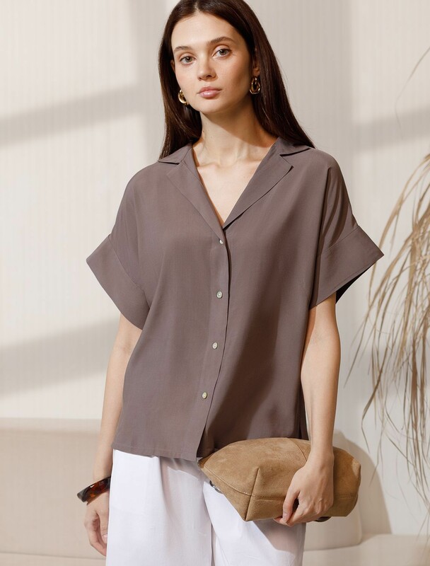 Блузка с коротким рукавом из вискозы с лиоцеллом