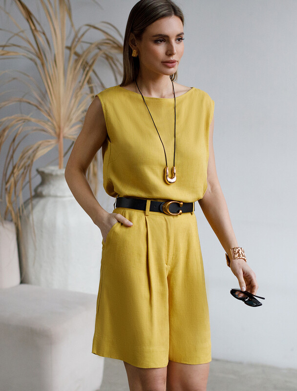 Шорты изо льна с вискозой