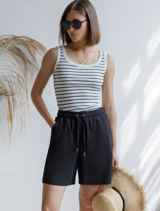 Шорты из тонкого премиального футера с эластаном