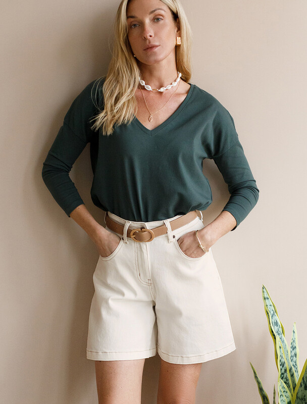 Шорты из эластичного денима