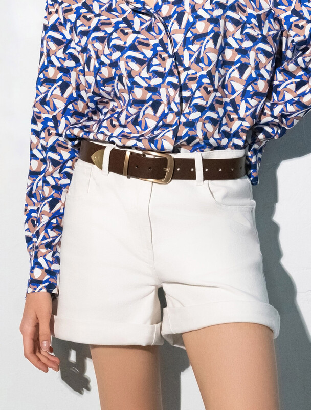 Шорты из эластичного денима