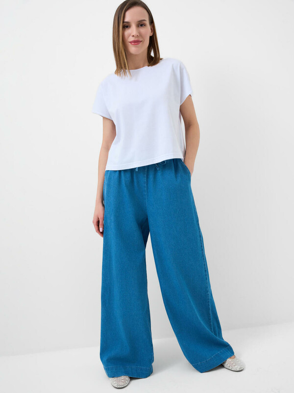 Брюки текстильные джинсовые для женщин