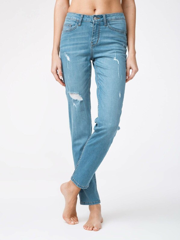 Джинсы CONTE Ультрамодные eco-friendly джинсы с эффектом потертости CON-145