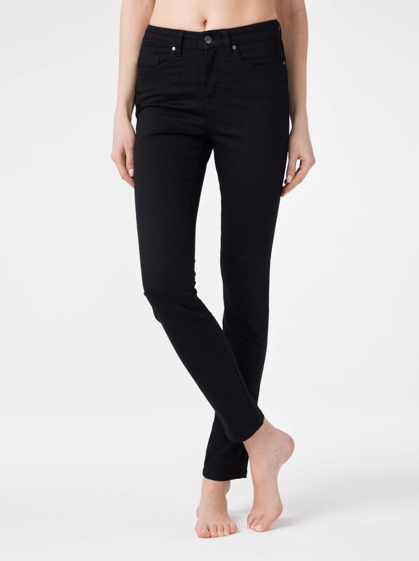 Skinny CONTE CON-149 Моделирующие джинсы skinny push-up Premium Stay Black с высокой посадкой