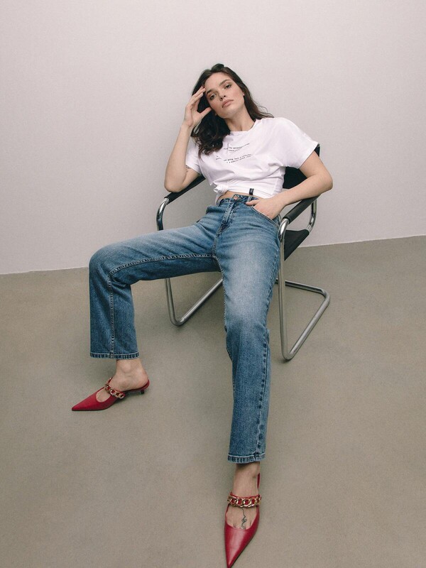 Джинсы женские CONTE Джинсы прямого кроя CON-406 c высокой посадкой