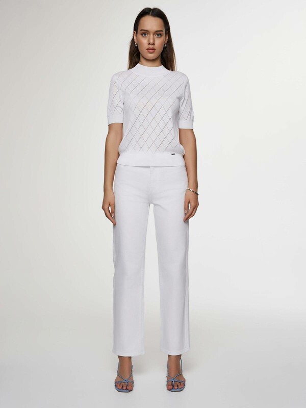 Классические CONTE CON-613 Классические белые джинсы прямого кроя