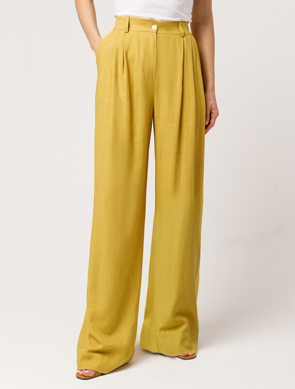 Свободные брюки изо льна с вискозой