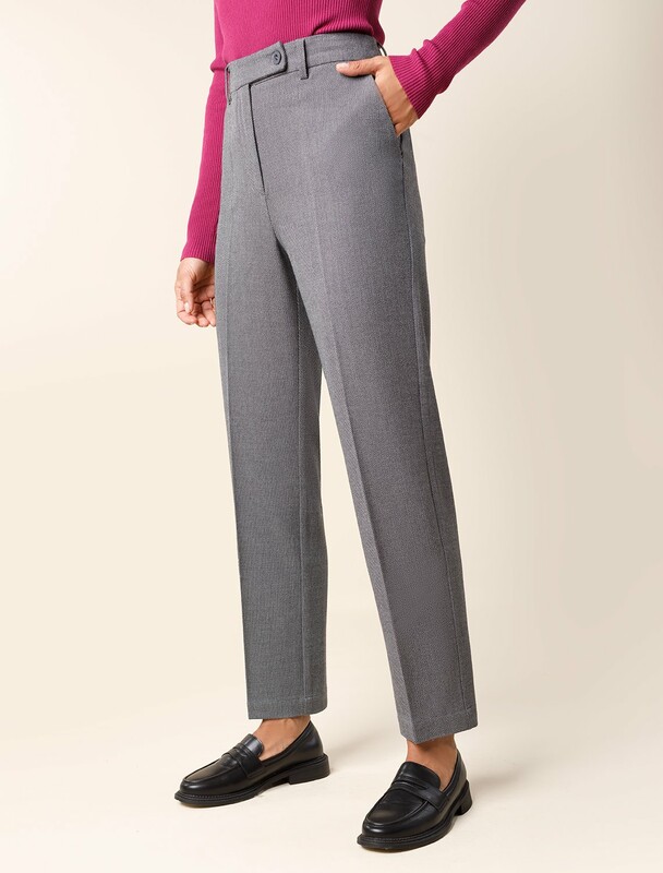 Укороченные, прямые брюки из  поливискозы с эластаном