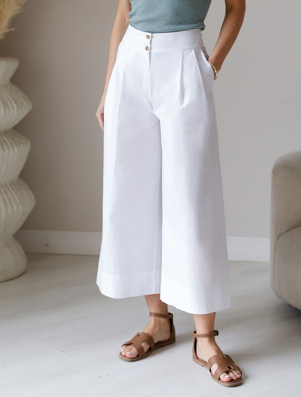 Кюлоты А-силуэта из легкого хлопкового поплина