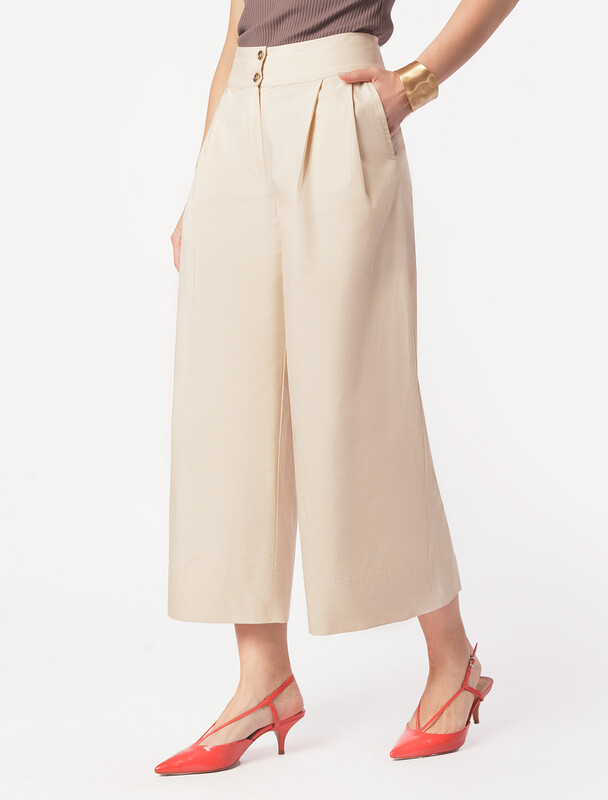Кюлоты А-силуэта из легкого хлопкового поплина
