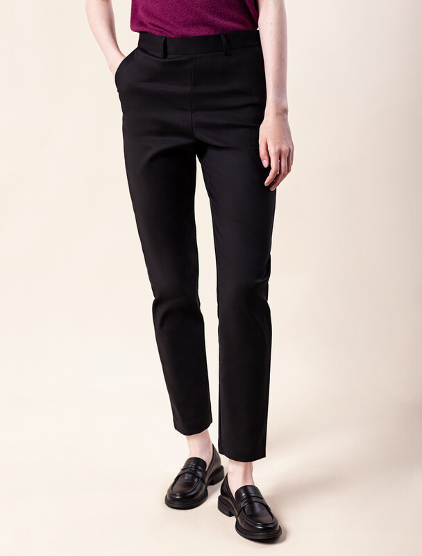 Удлиненные брюки из плотной эластичной ткани из хлопка с нейлоном