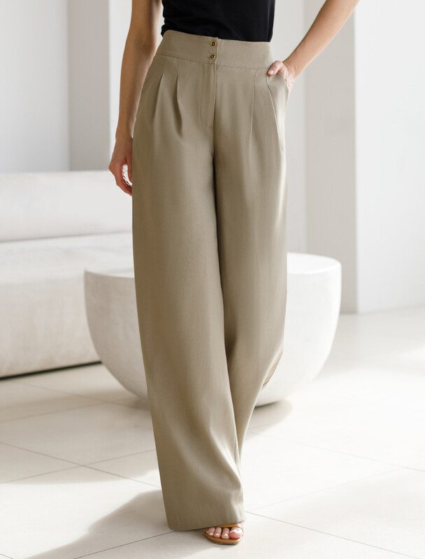 Брюки-палаццо из плотного лиоцелла