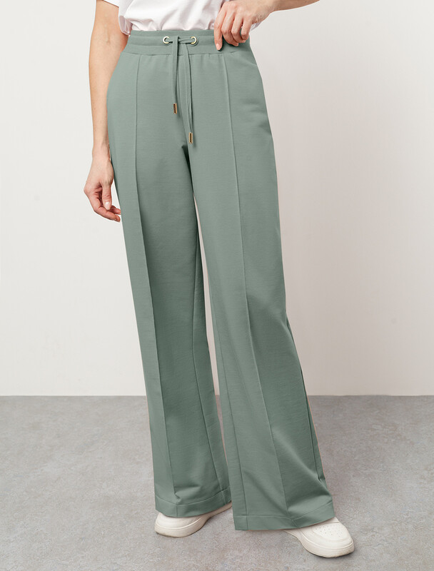 Прямые брюки из тонкого премиального футера с эластаном