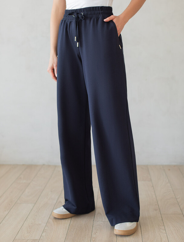 Прямые брюки из тонкого премиального футера с эластаном