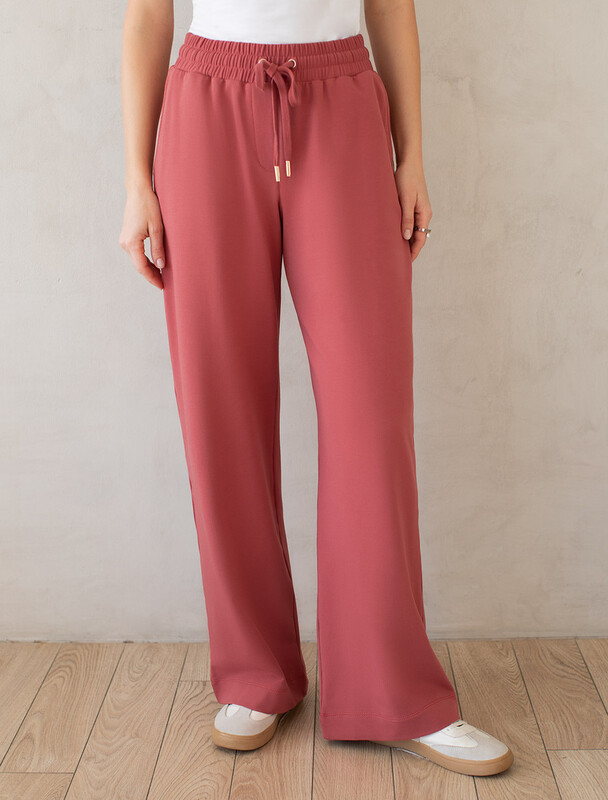 Прямые брюки из тонкого премиального футера с эластаном