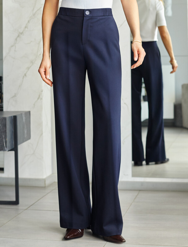 Прямые брюки из джерси на резинке сзади