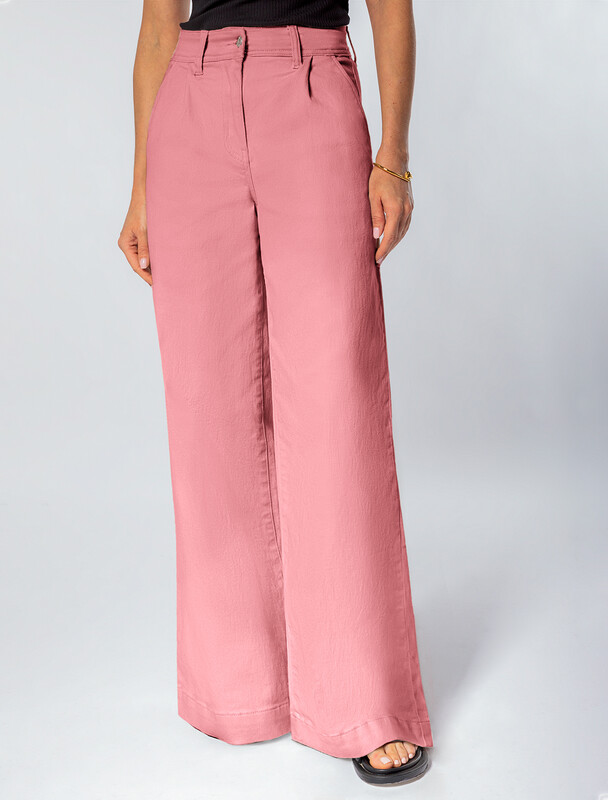 Джинсы-палаццо из эластичного денима