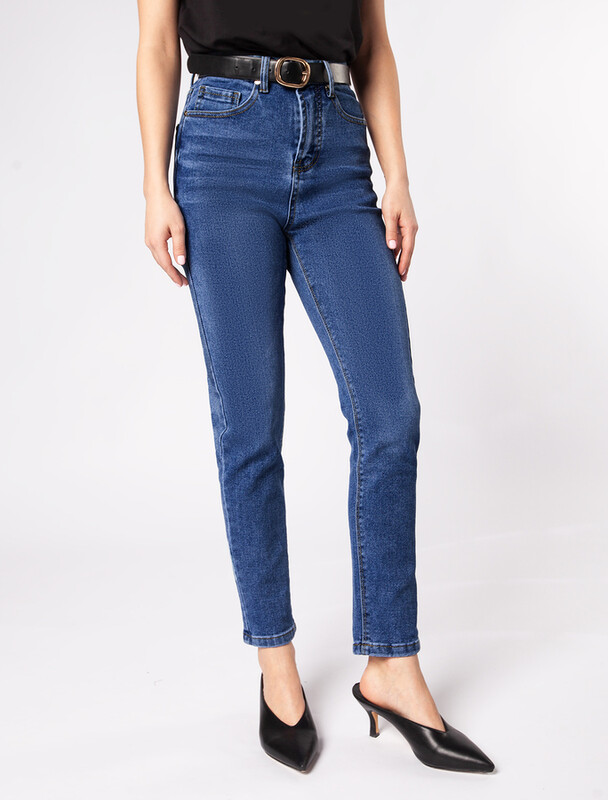 Укороченные джинсы скинни из эластичного денима.