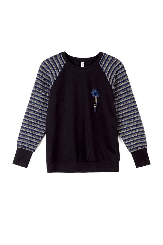 Джемпер женский CONTE Джемпер с металлическим блеском и брошью 852