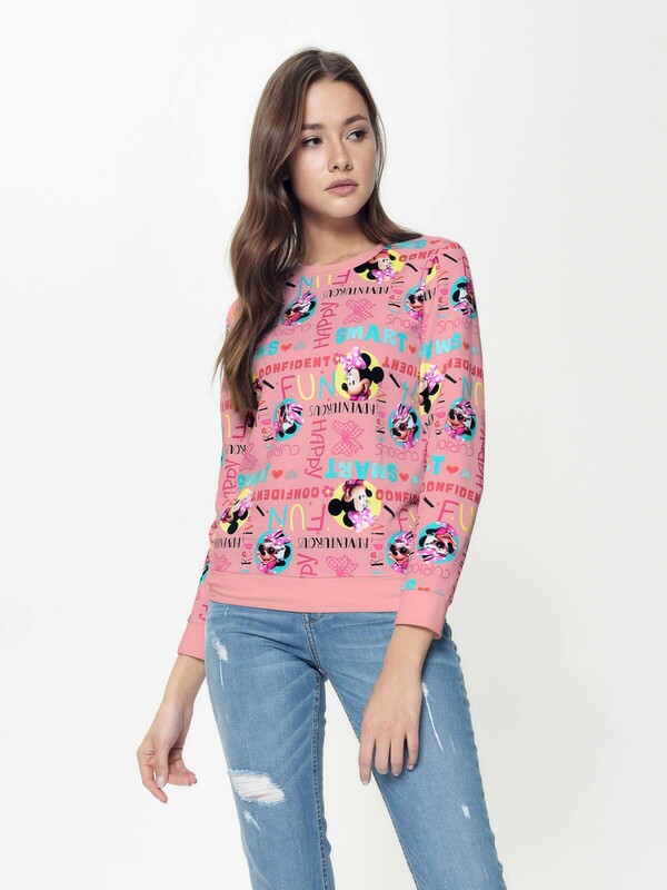 Джемперы CONTE DISNEY LD 951 Хлопковый свитшот с ярким принтом и надписями