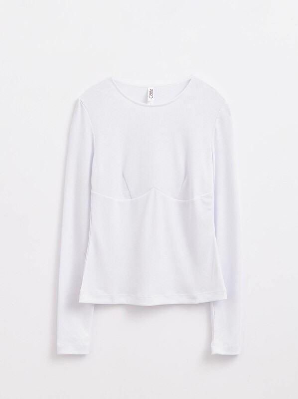 Джемпер женский CONTE Джемпер в рубчик с фигурной деталью LD 1576