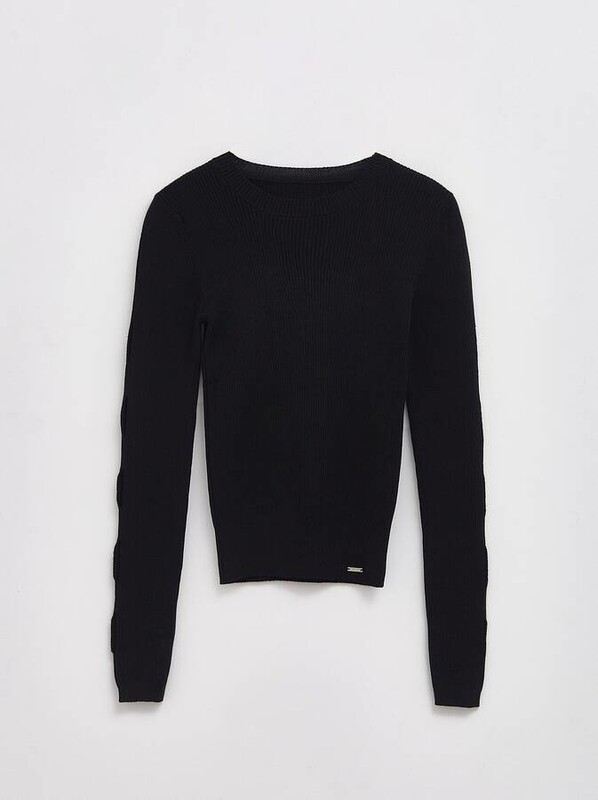 Вязаные джемперы CONTE LDK 283 Джемпер с переплетением ластиком и вырезами по рукавам