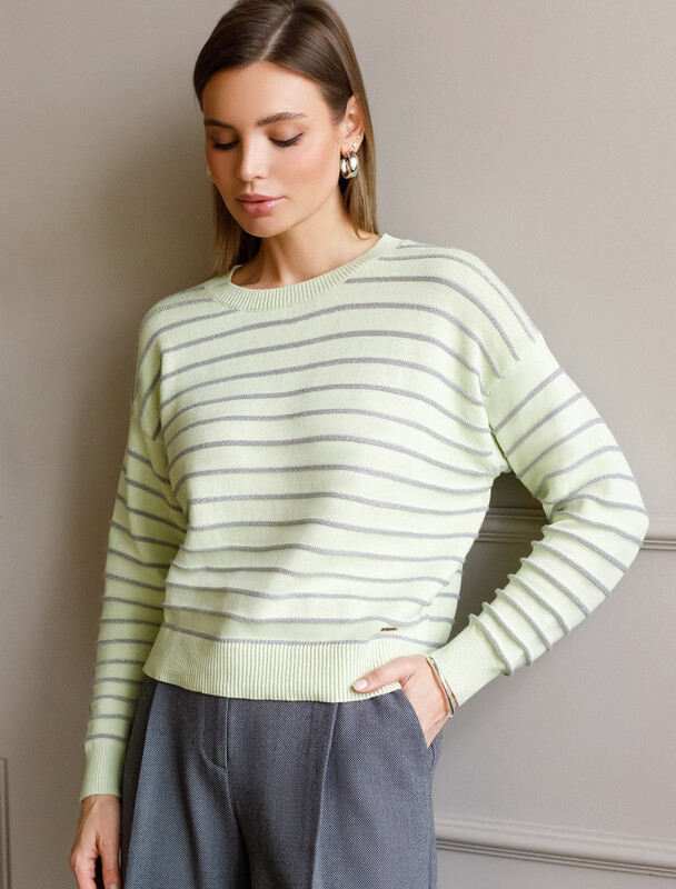 Джемпер из хлопка с люрексом