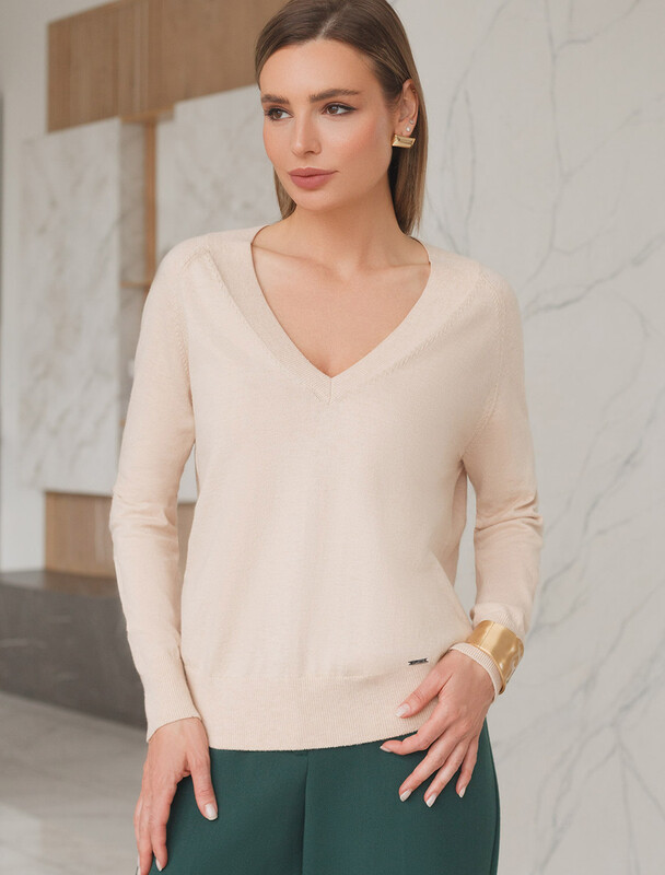 Джемпер тонкой вязки из хлопка с кашемиром