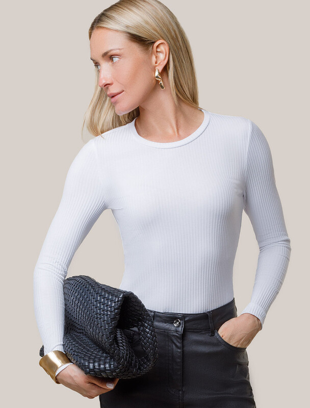 Джемпер из трикотажа в широкий рубчик