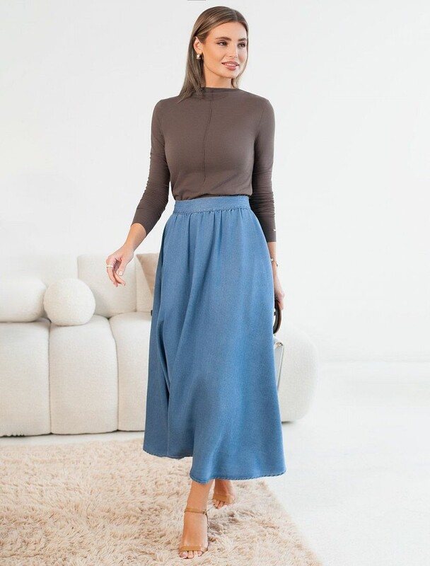 Джемпер с цельнокроеным воротом из премиального хлопка