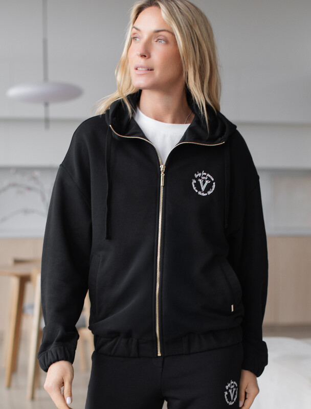 Зип худи на молнии из эластичного футера двухнитки с резинкой по низу и манжетами