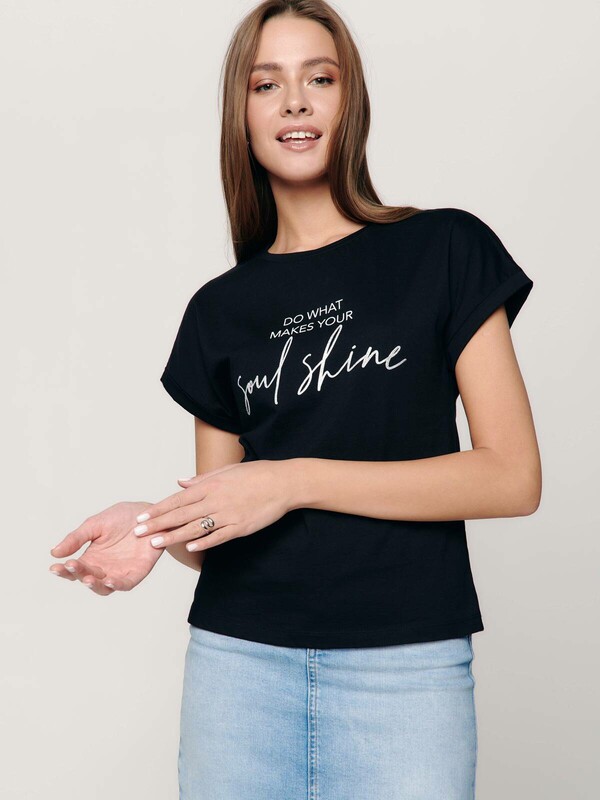 Джемпер женский CONTE Футболка из хлопка «Do what makes your soul shine» LD 1228