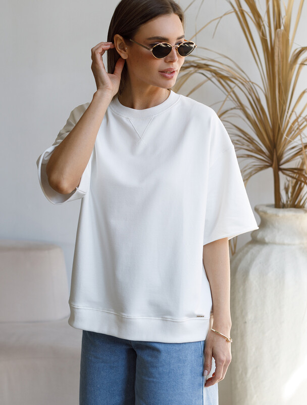 Футболка из тонкого премиального футера с эластаном