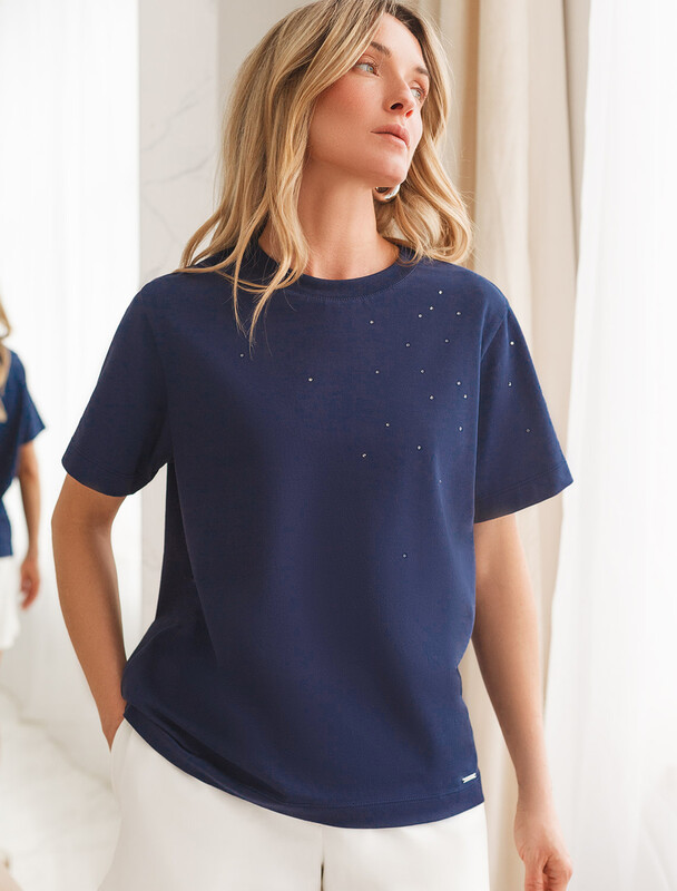 Футболка из премиального хлопка с принтом фольгой