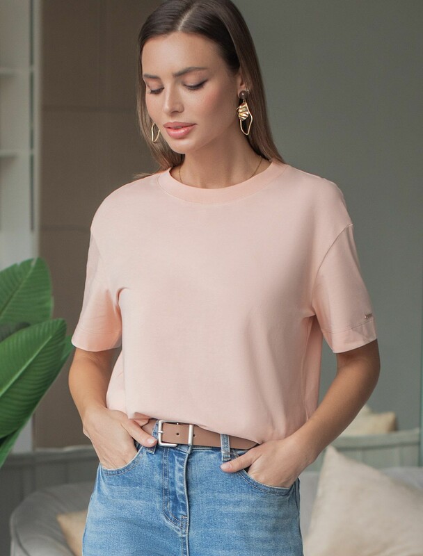 Свободная футболка из премиального хлопка с эластаном