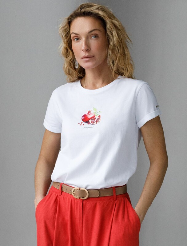 Свободная футболка с принтом из премиального хлопка с эастаном